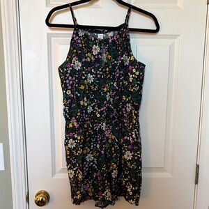Old Navy Floral Romper- Black and Multicolor